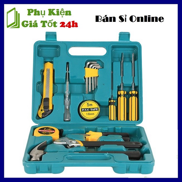 ⚡ loa loa hàng về ⚡ bộ dụng cụ sửa chữa đa năng 16 món gồm 15 dụng cụ và 1 hộp đựng tiện lợi -lechgtools lc8016