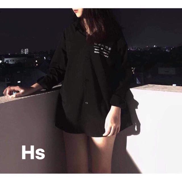 Áo sơ mi nữ in chữ Give it HSU0519