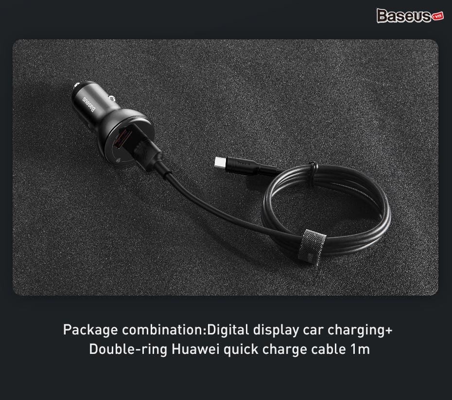 Pipe insulation fast charging high capacity 65W baseus particular digital display QC + PPS dual (65W,USB + Type C, LCD display, PD/PPS/QC3.0 Quick Charger car charger)