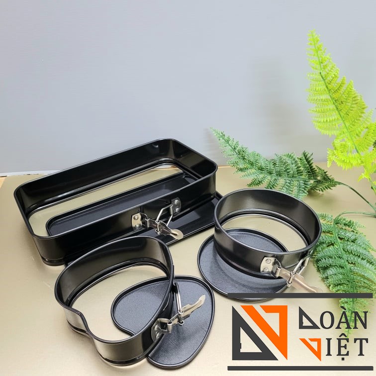 Bộ Khuôn Gài Chống dính Hình Tim - Tròn - Chữ Nhật. Khuôn Bánh Bông Lan - KHUÔN GÀI ĐẾ RỜI Thép Cacbon Không Dính. Dụng cụ làm bánh NƯỚNG TRUYỀN THỐNG gato, gateau, chiffon VUÔNG TRÒN TIM