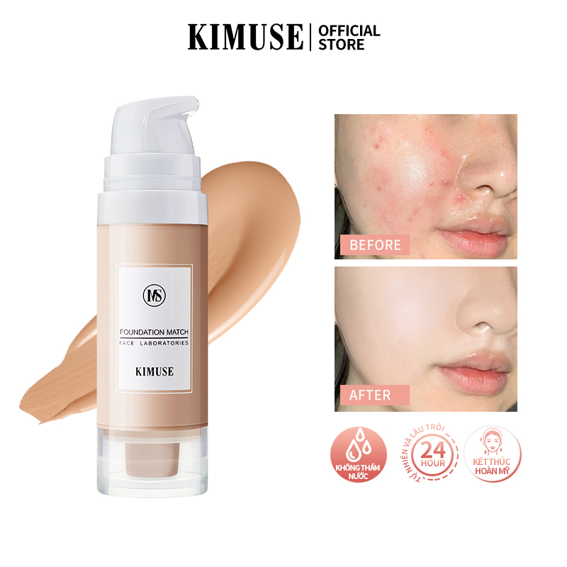 KIMUSE Kem nền dạng lỏng nhẹ mịn màng chống nước lâu trôi - INTL
