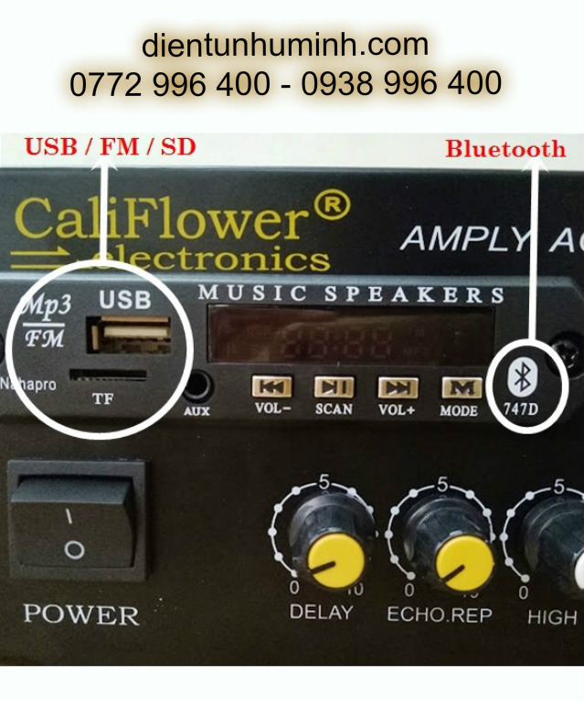 Ampli mini DC12V BX-2277 - Âm Ly Nhỏ Có BLUETOOTH USB Califlower