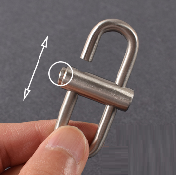 Móc khóa 2 chiều hình Oval - Sus304 - DIY