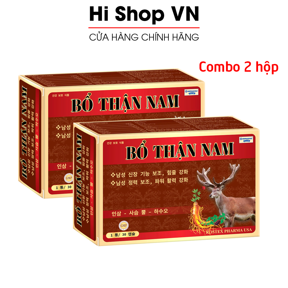 Combo 2 hộp tăng cường sinh lý nam, bổ thận, tráng dương Bổ Thận Nam - Hộp 30 viên thành phần thảo dược