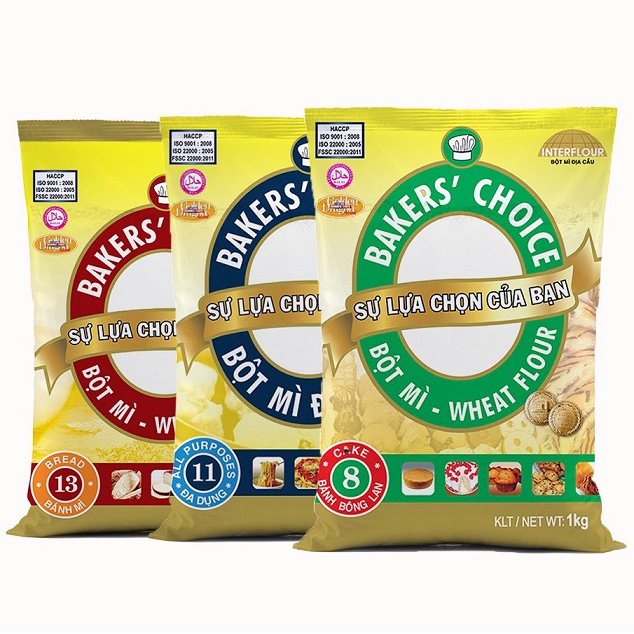 Bột mì số 8 ,11,13 bakers choice 1kg