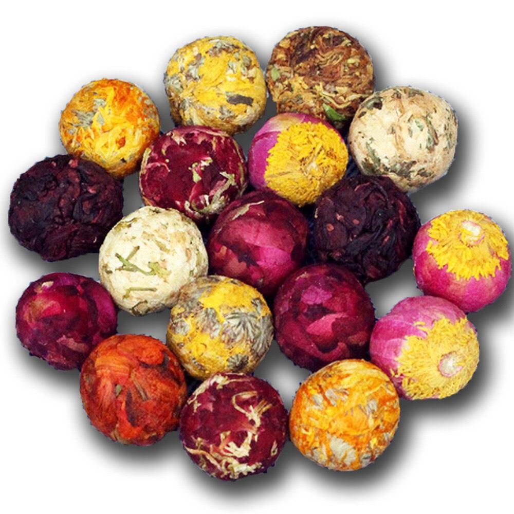 [HCM]Set 10 viên trà hoa viên (hỗn hợp hoa cúc vàng cúc kim tiền cánh hồng hồng tây tạng cẩm chướng hoa nhài kim ngân mẫu đơn  bách hợp)