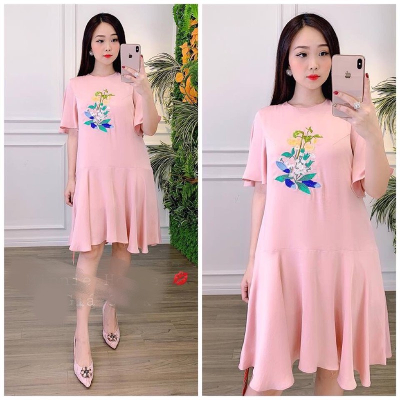 ĐẦM SUÔNG THIÊU HOA CỰC XINH - MT04