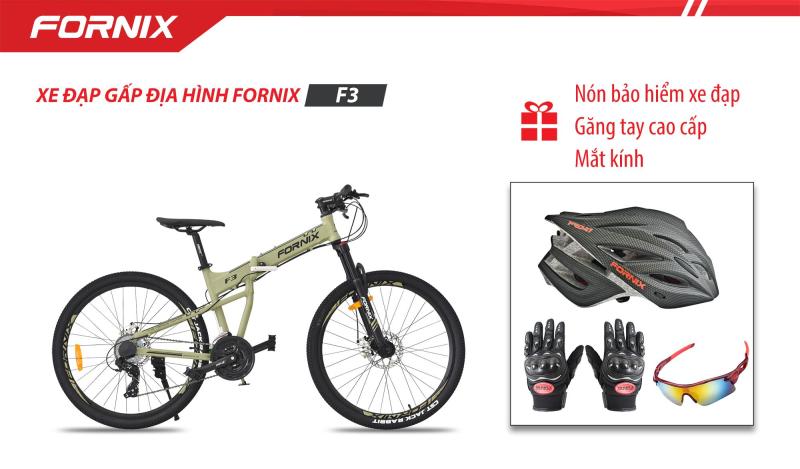 Phân phối Xe đạp gấp địa hình thể thao Fornix F3 + (Gift) Găng tay, Mắt kính, Nón bảo hiểm A02NX1L