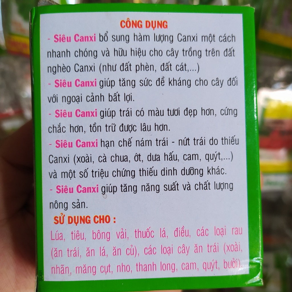 Phân Bón Siêu CANXI (10ml), Canxi Chống Thối Trái, Nứt Trái