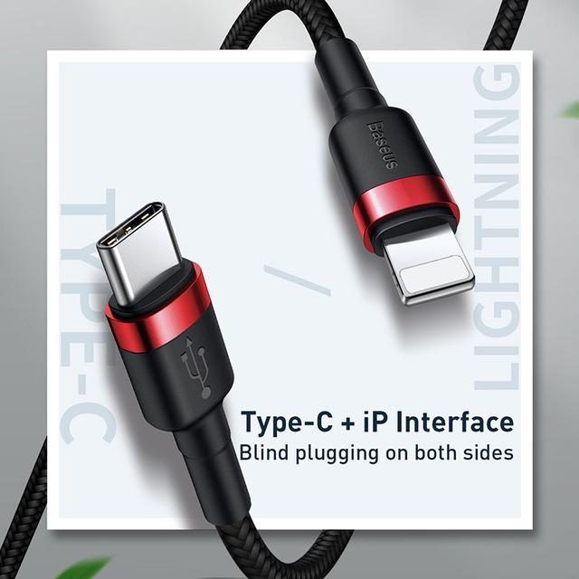 [BẢO HÀNH 12 THÁNG] Cáp sạc nhanh và truyền dữ liệu tốc độ cao Type C - Lightning Baseus (CATKLF) cho iPhone (18W PD Cáp bọc chống gãy đứt)
