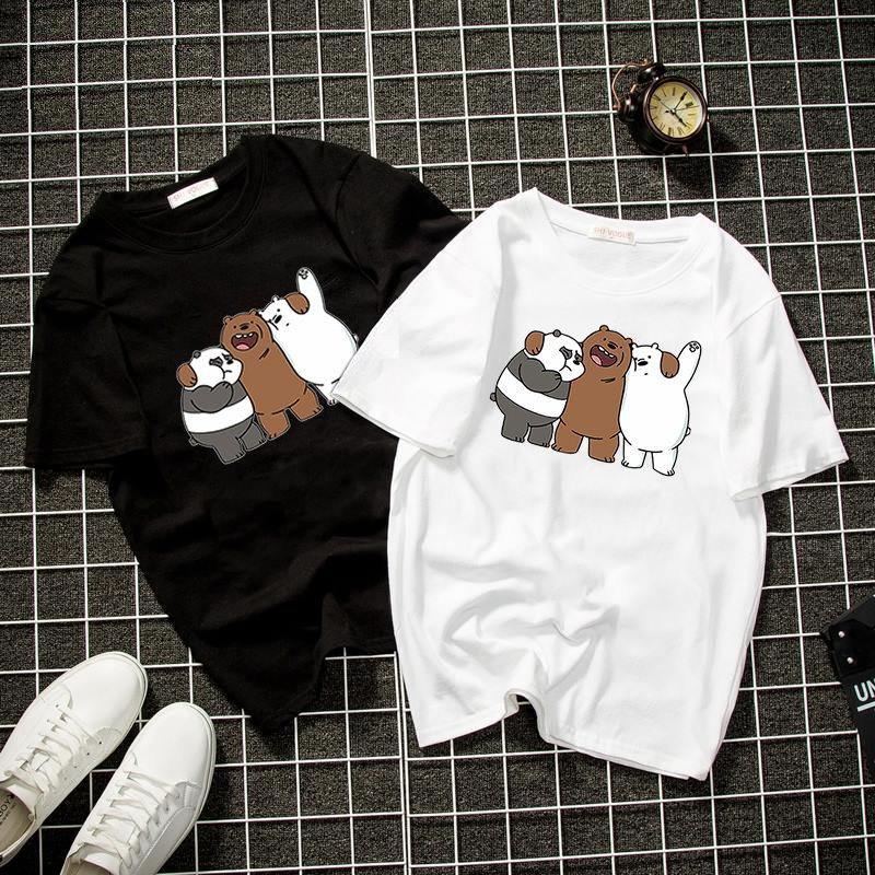 [Hoàn Tiền 15%] Áo phông unisex form rộng 3 chú gấu đáng yêu vải dày mịn TEEVN1306