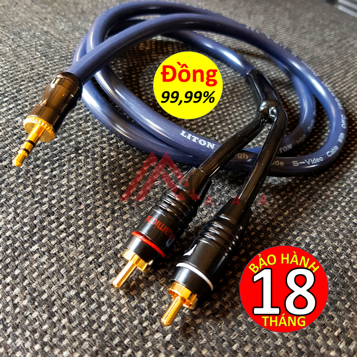 Cáp 3.5 ra 2 đầu av liton giá 01 sợi dài 1.5 mét