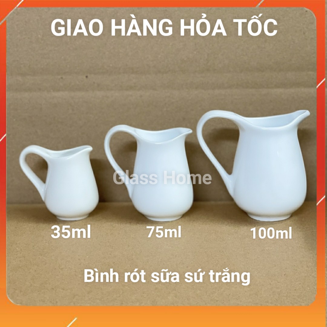 Ly rót sữa sứ trắng 75ml cỡ trung