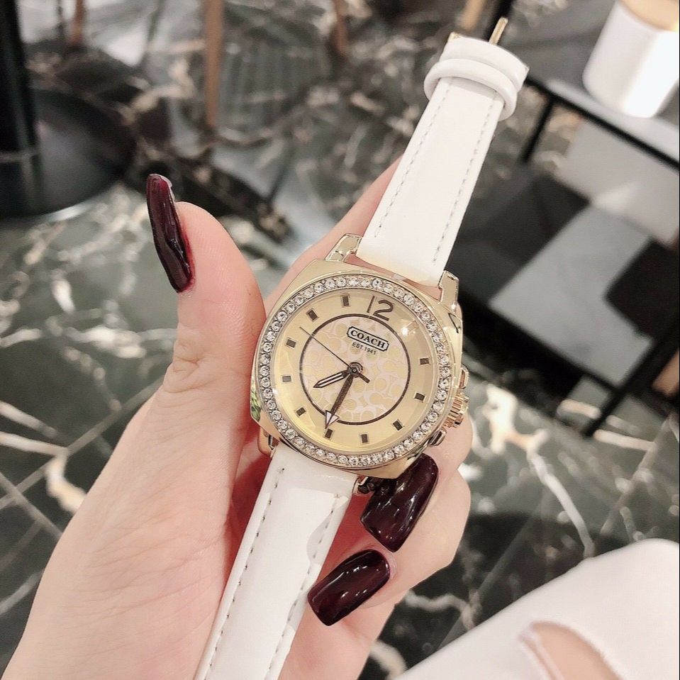 "Watch female leather strap C0ach B0YFRlEND 14501046 steel size 34mm fullbox, đồng watch waterproof Ladies, ladies watches high-grade"