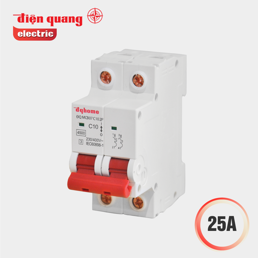 Cầu dao tự động dqhome đq mcb10 c25 2p