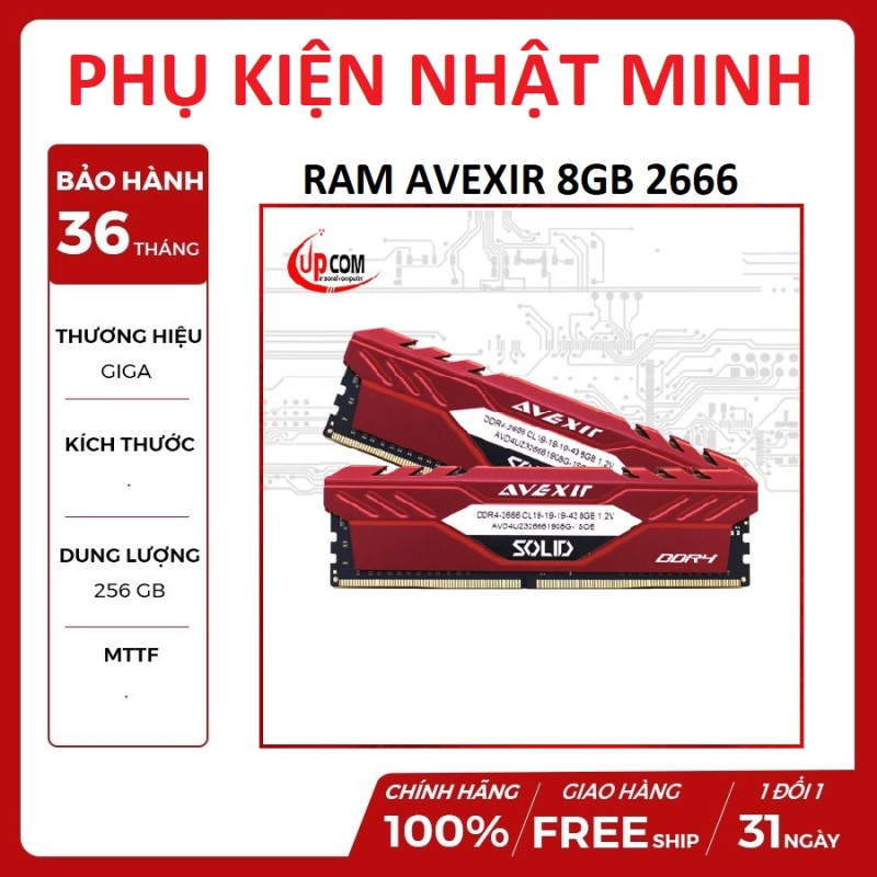 [BÁN CẮT LỖ] Ram PC Avexir(có tản)/ Lexar 8GB DDR4/ Bus 2666 SOLID hàng chính hãng bảo hành 3 năm lỗi đổi mới trong 1 năm