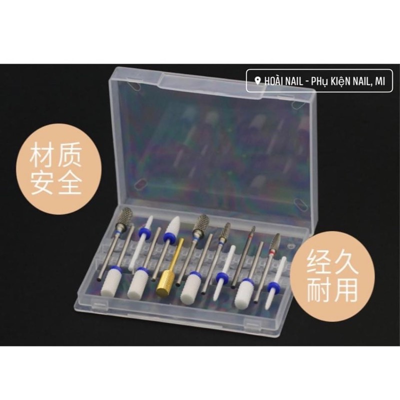 hộp đựng đầu mài phụ kiện nail