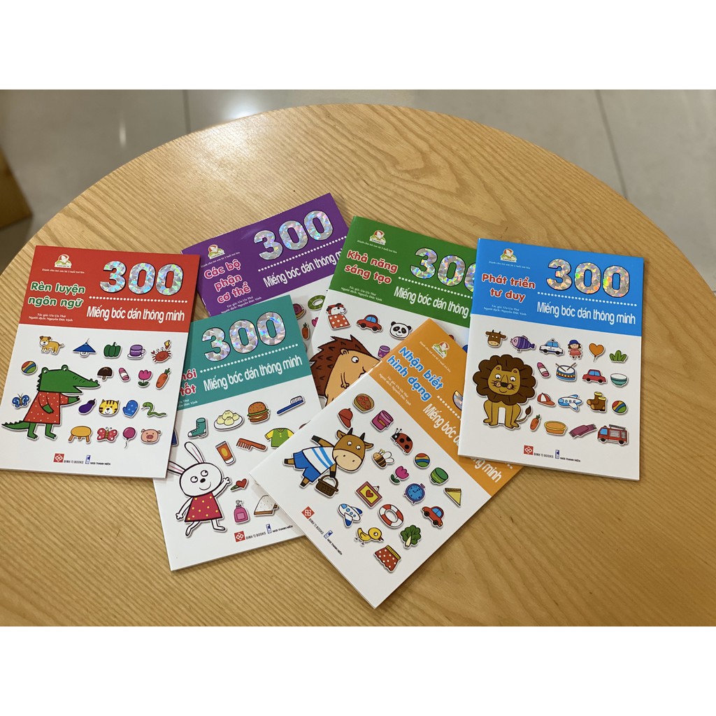 Sách Bộ Sách 300 Miếng Bóc Dán Thông Minh (Bộ 6 Cuốn)