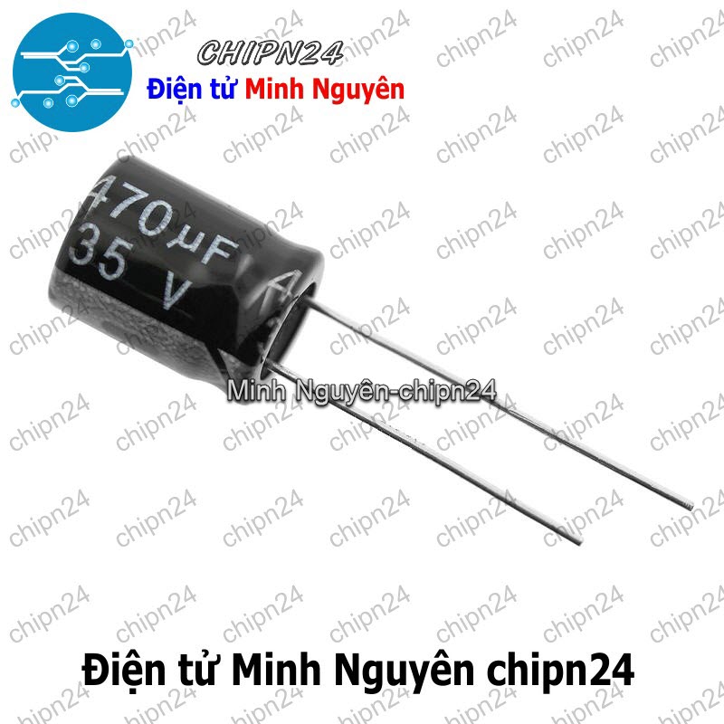 [10 con] (F256) Tụ hóa 470uF 35V Đen (10x13mm) - HH001935