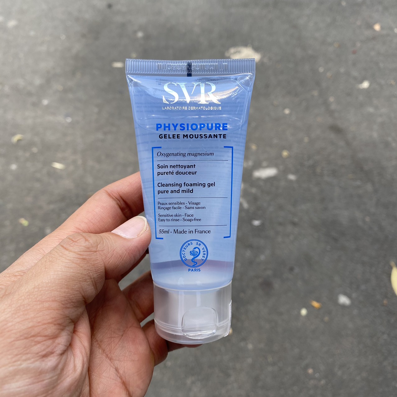 Gel rửa mặt dành cho da nhạy cảm SVR Physiopure Gelée Moussante 55ml (Xanh dương)