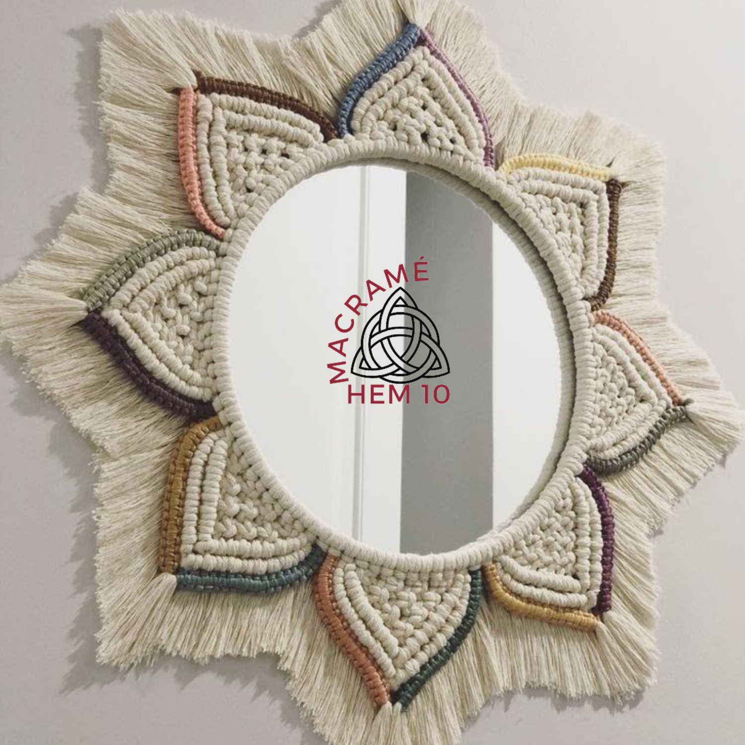 Gương Soi Treo Tường Macrame Đẹp - Thời Trang 35cm