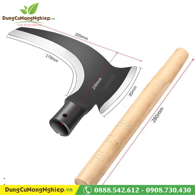 Liềm phát cỏ Lưỡi Đa Năng Cắt Cây luôn cán 40cm