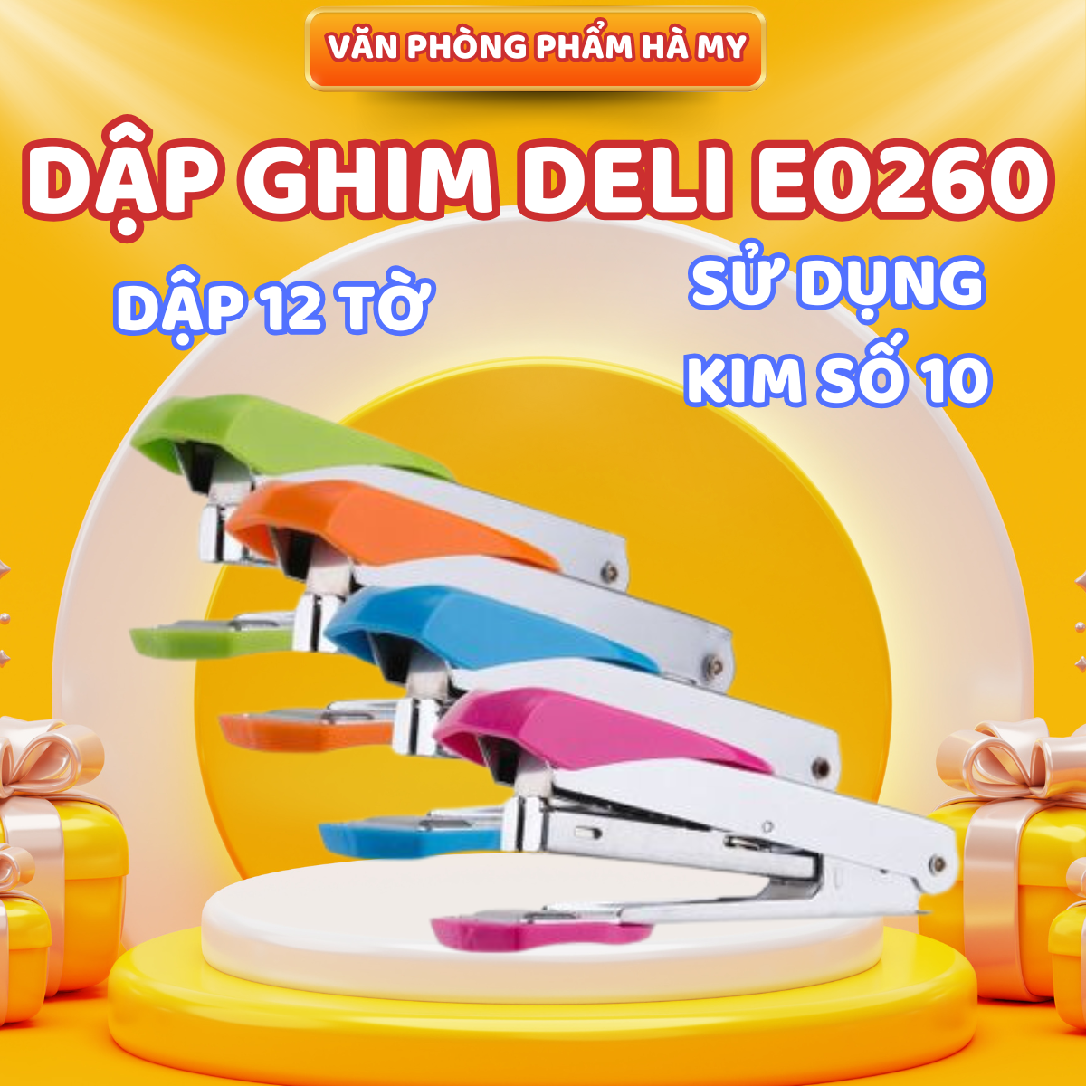 Dập Ghim Số 10 Deli E0260 Bền Đẹp, An Toàn, Dễ Sử Dụng