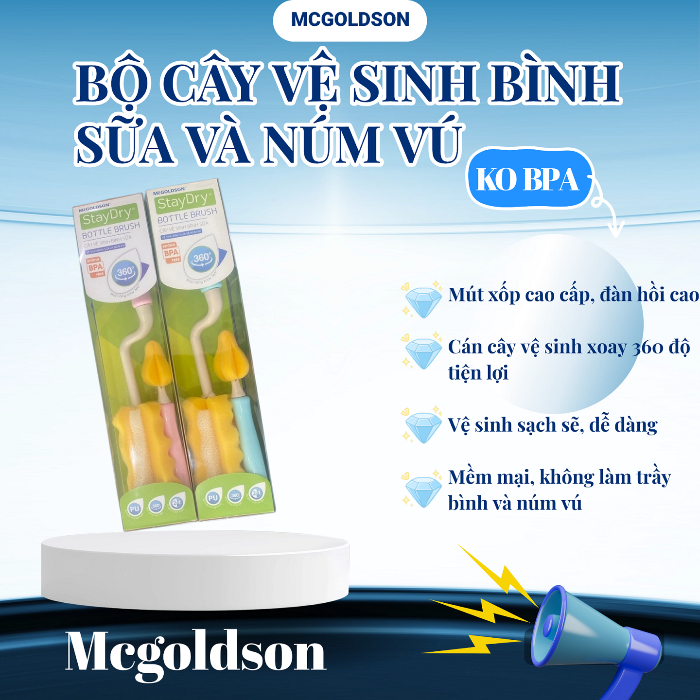 Bộ cây vệ sinh bình sữa và núm vú
