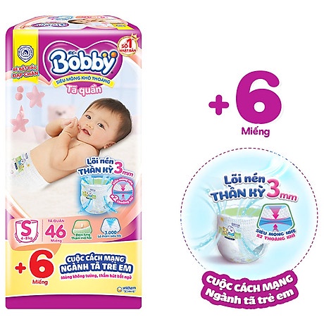 [Mẫu mới] Tã Quần Bobby (S44, M40, L36, XL32, XXL28, XXXL22).....: