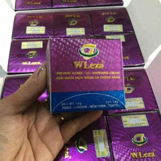 Kem Wleza Tím Ngừa Mụn trắng da chống nắng