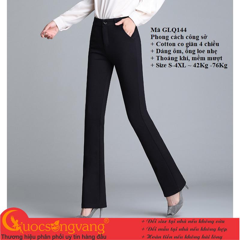 Quần nữ co giãn 4 chiều cotton quần ống loe công sở GLQ144 Cuocsongvang
