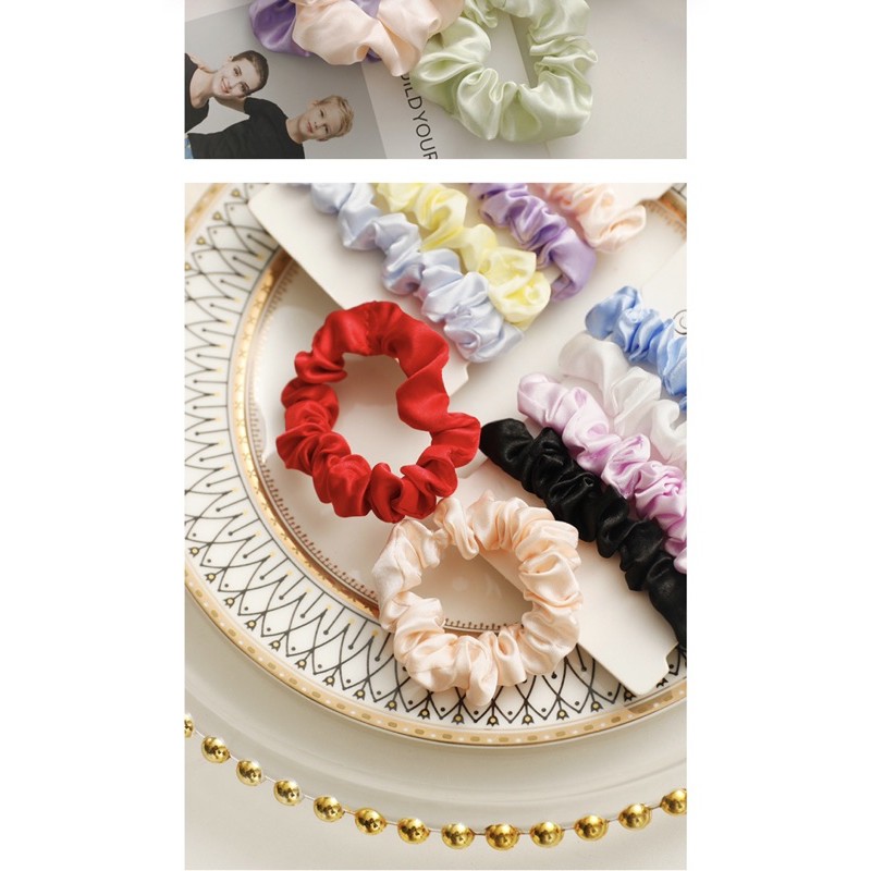 [Mã FATOP hoàn 10K đơn bất kỳ] Buộc tóc scrunchies vòng lụa cao cấp