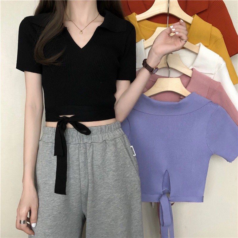 Áo kiểu gân tăm thắt nơ mẫu mới siêu hot.