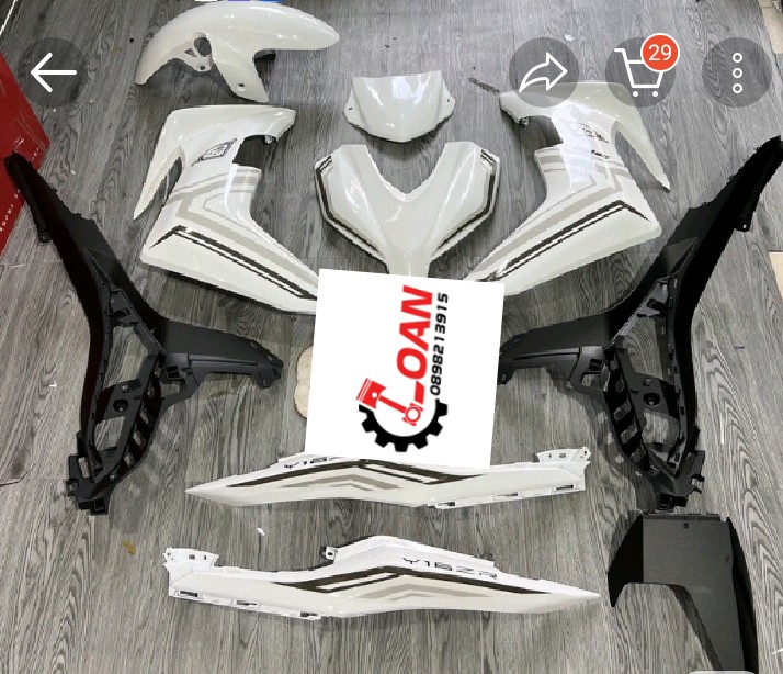 Dàn áo exciter 155 trắng đen _ loan racing shop