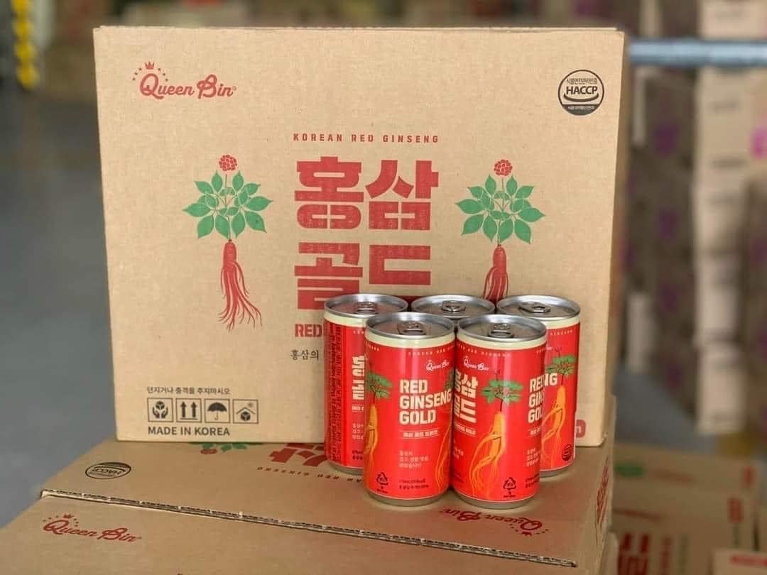 Nước Hồng Sâm Queen Bin Hàn Quốc Thùng 30 lon x 175ml