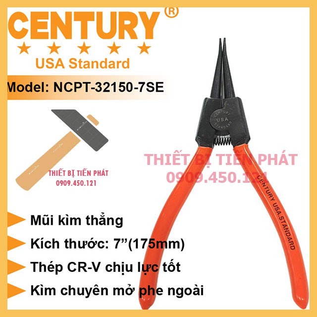 Kềm mở phe kìm mở phe 7" ra thẳng mã century - ncpt-32150-7se chế tạo bởi thép cr-v