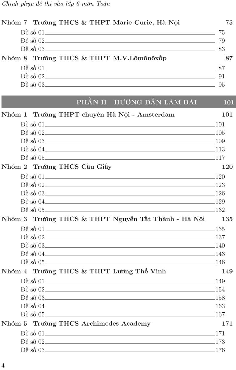 Chinh phục Đề thi vào lớp 6 Môn Toán