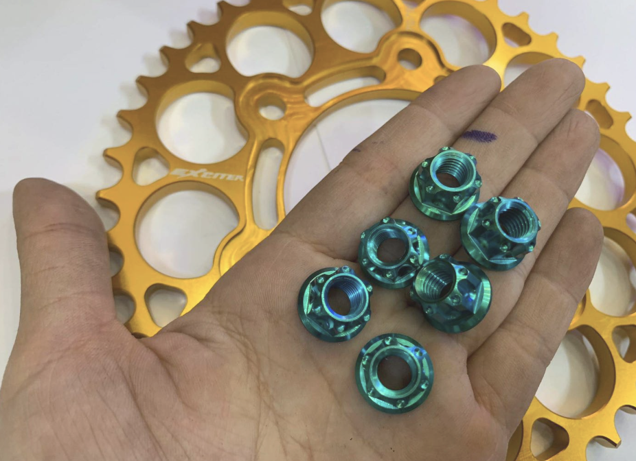 (6 con) Bộ 6 con Tán 8li hở Titan Gr5  gắn cùi dĩa xe  Ex 150