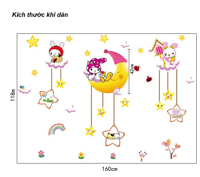 Decal dán tường Thỏ trăng- T164-kiddecals