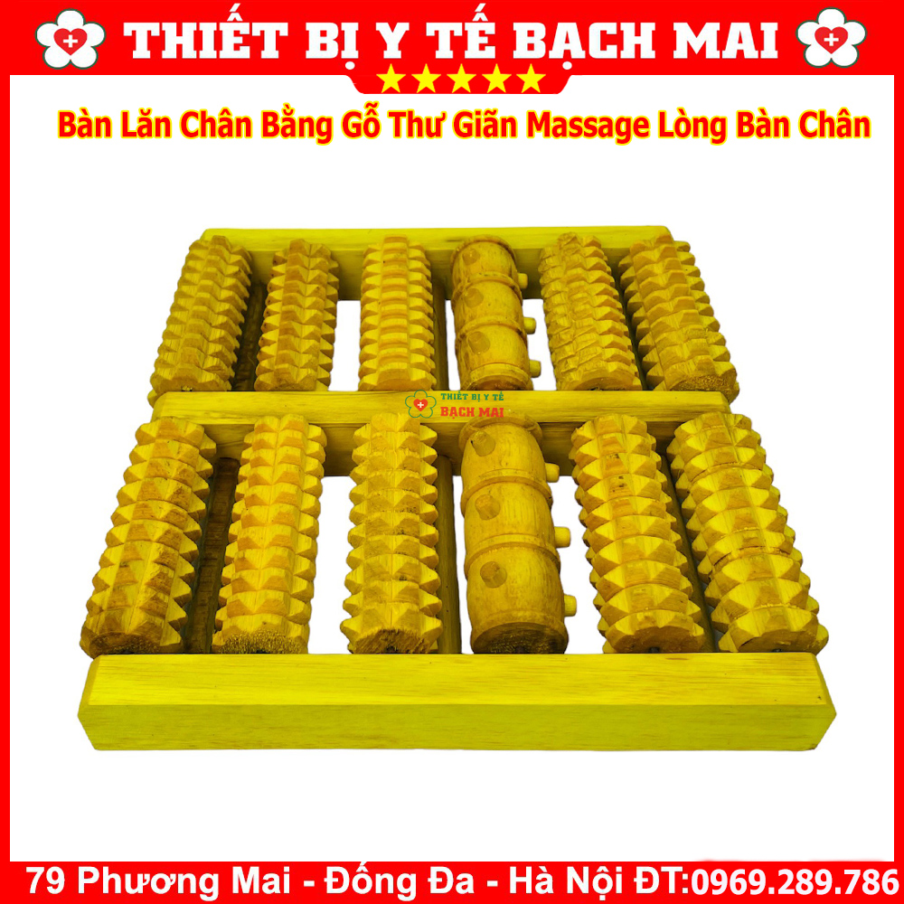 Bàn Lăn Chân gỗ Massage Chân Thư Giãn