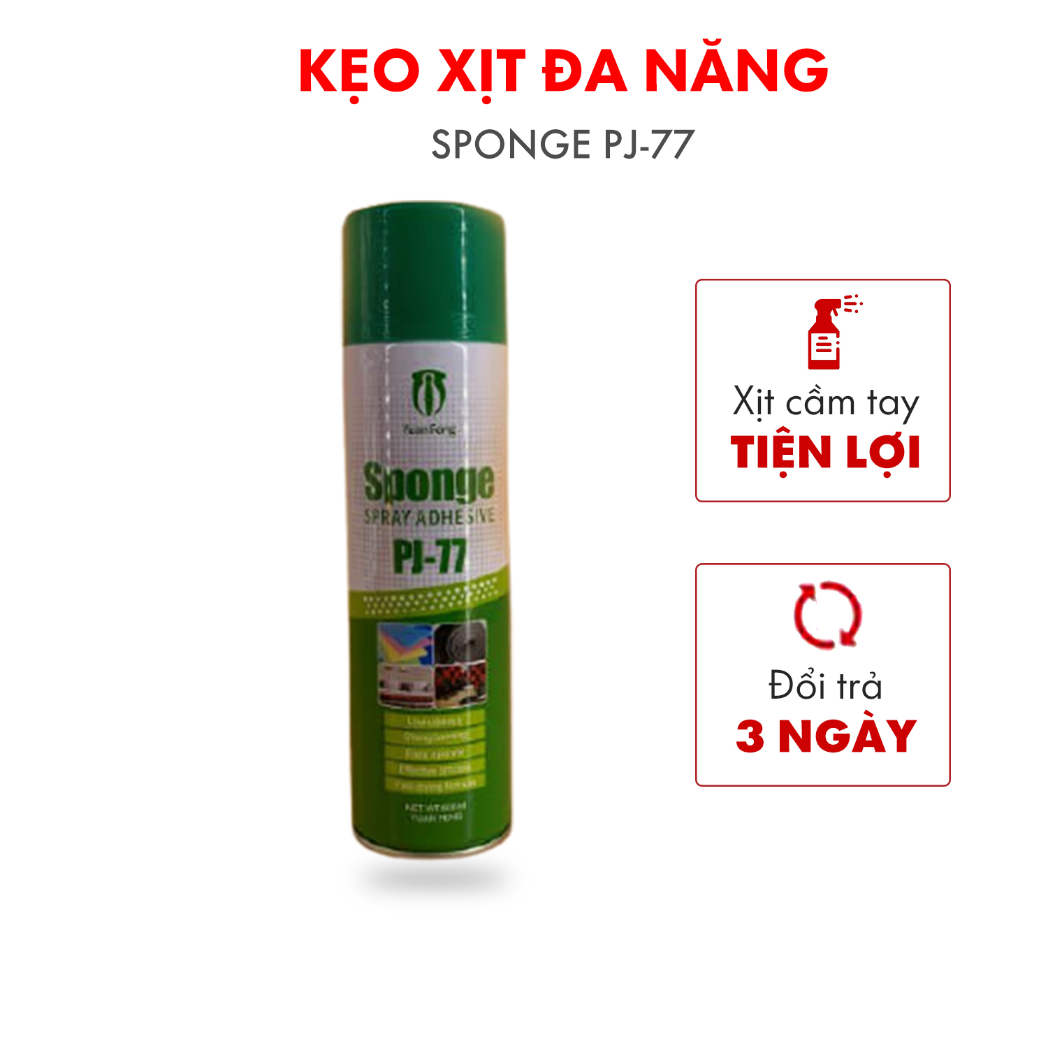 Keo Xịt Đa Năng PJ77 Dán Xốp Mút Giấy Decal Không Mùi Siêu Dính Tiết Kiệm 60%