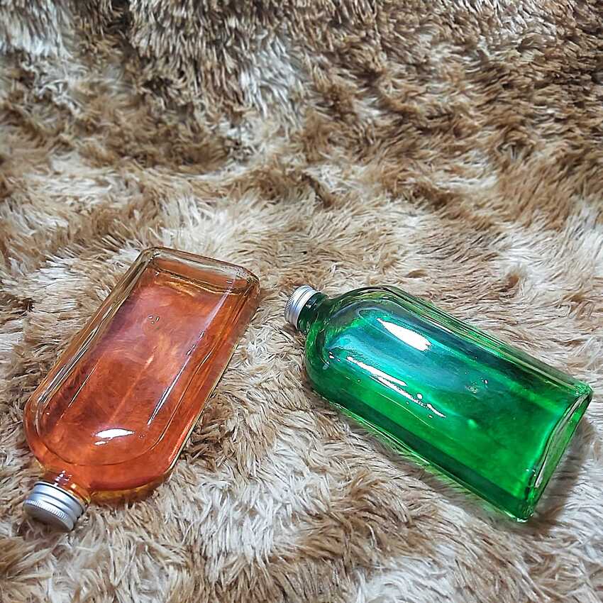 Chai Thủy Tinh Dẹp 500ML (combo 2 cái) vuông vát vai kiểu dẹt nắp nhôm - Vỏ Chai Thủy Tinh Dẹt - Chai Thủy Tinh 500ML - Bình Thủy Tinh Dẹp