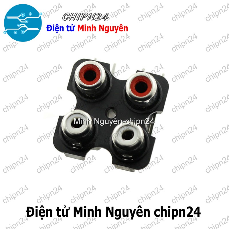 [1 cái] (F116.2) Jack cắm Audio RCA AV5 4 chấu (Jack Âm thanh AV Bông sen Hàn Board) - HH004299