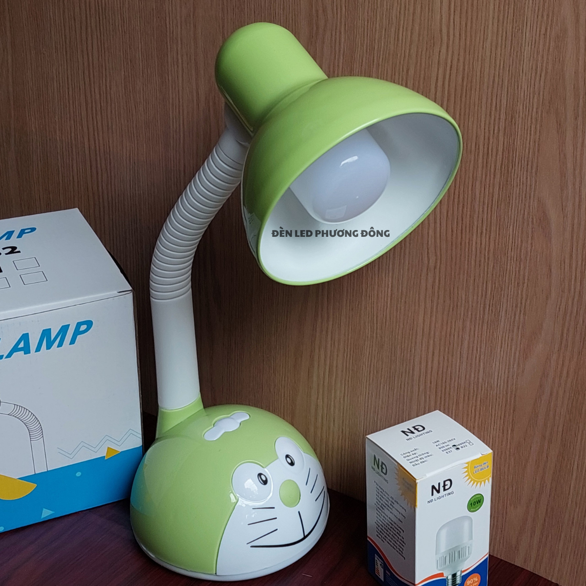 Đèn bàn học đèn đọc sách hình Đorêmon dành cho học sinh Tặng bóng LED 5W Trắng
