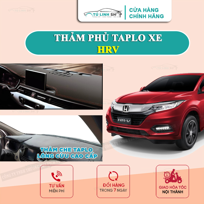 Thảm taplo cho xe HONDA HRV chính hãng MINCAR hoặc bằng lông Cừu 3 lớp và Da Cacbon