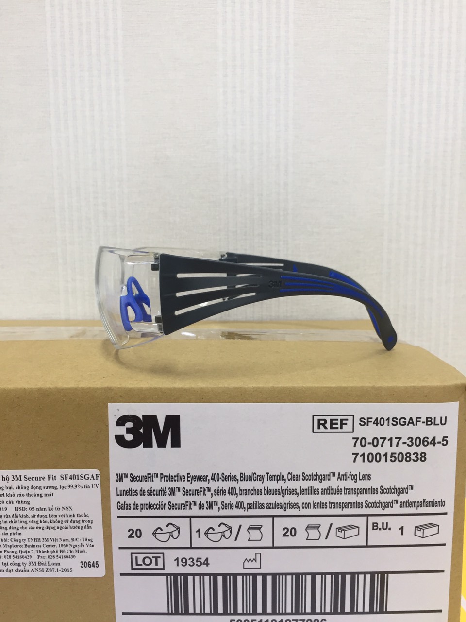 Kính bảo hộ 3M SF401SGAF-BLU ScotchGard bảo vệ mắt gọng dẻo chống đọng sương | Lazada.vn