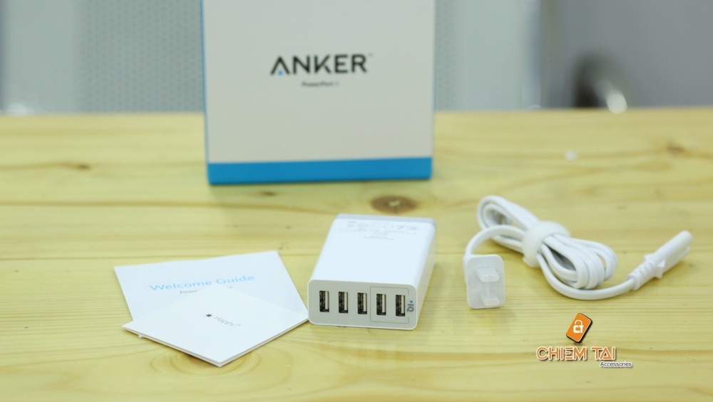 cu sạc anker  powerpoint lite 5 Cổng USB