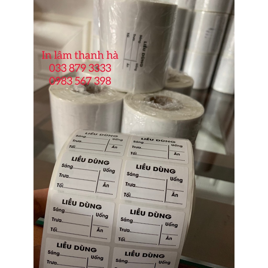 Tem dán nhà thuốc - chia liều dùng 2000 tem/cuộn