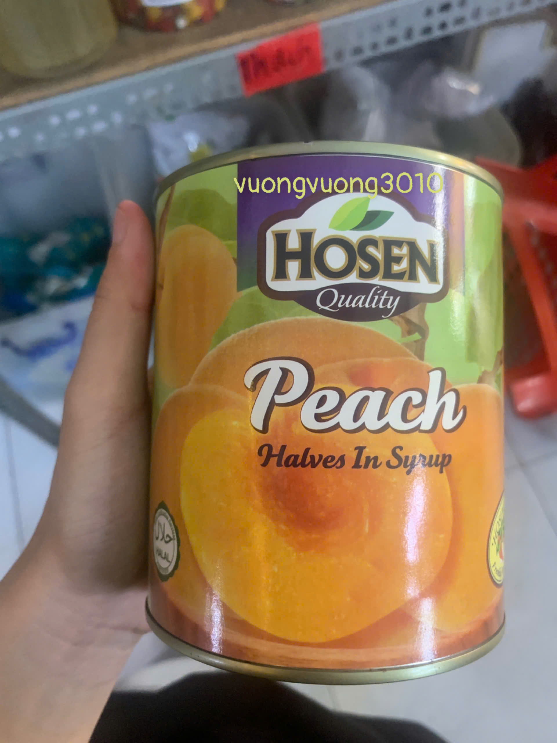 Đào ngâm Hosen lon 825g