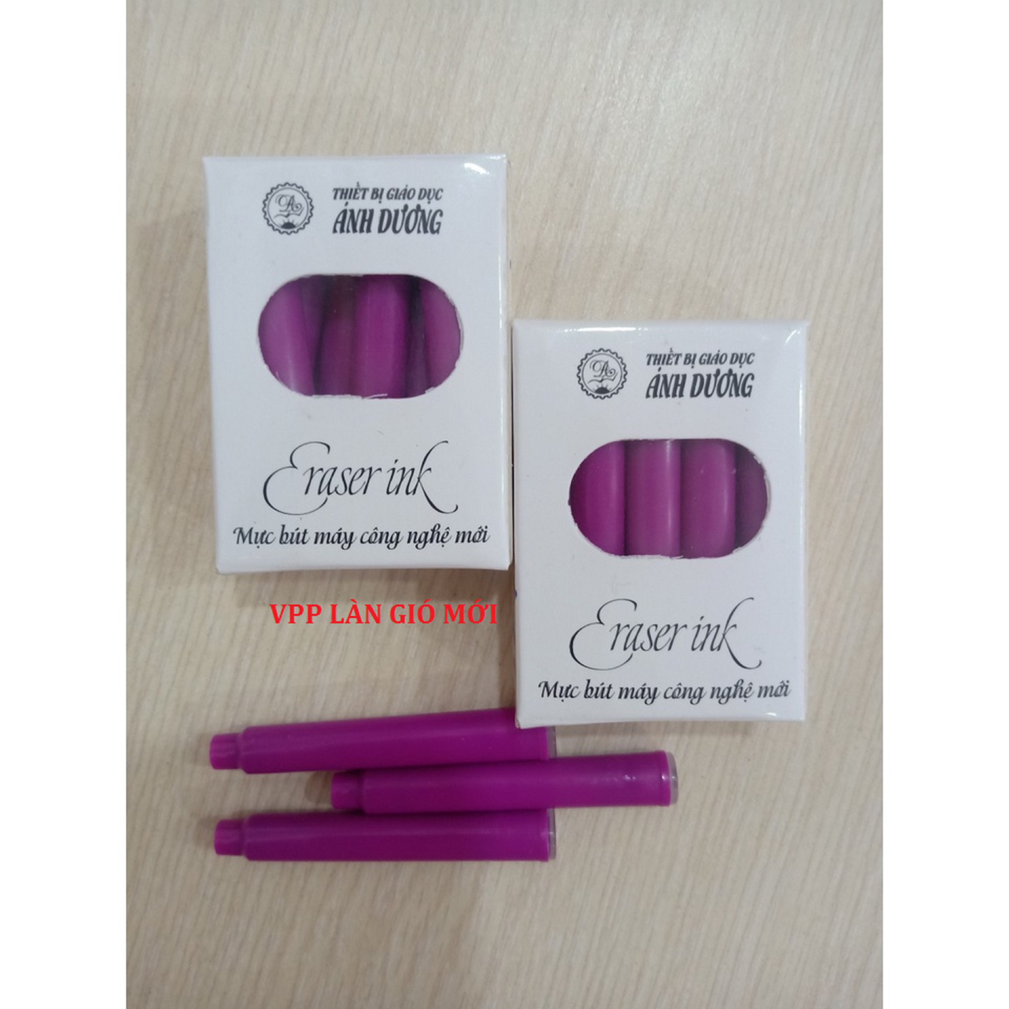 Mực ống xoá được không cần bơm mực Ánh Dương Màu Tím - VPP Làn Gió Mới